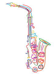 Image showing Stylized saxophone