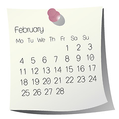 Image showing 2013 February calendar