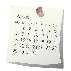 Image showing 2013 January calendar