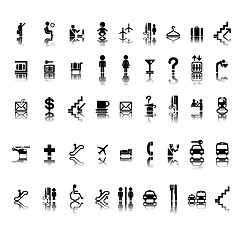 Image showing Airport pictograms set