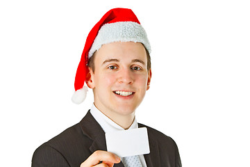 Image showing Businessman with chrismas hat