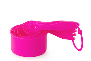 Image showing Pink measuring cups