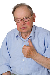 Image showing Male senior with thumb up