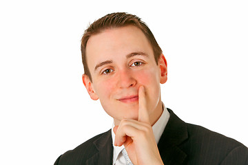 Image showing Satisfied young businessman