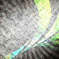 Image showing Diamond Plate Abstract Swoosh Background