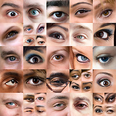 Image showing Abstract Variety of Eyes Montage