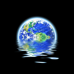 Image showing Global Warming Flooded Earth Illustration