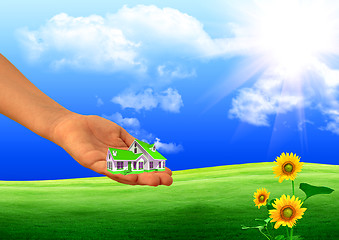 Image showing  small house on a hand