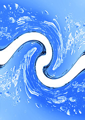 Image showing Blue water and water splash