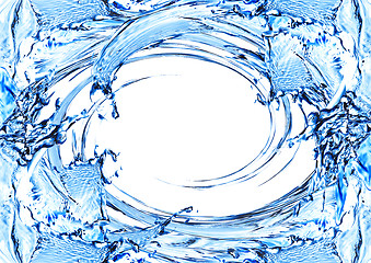 Image showing Blue water and water splash