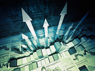 Image showing financial graph 3d background