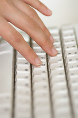 Image showing Hand and keyboard