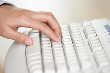 Image showing Hand and keyboard