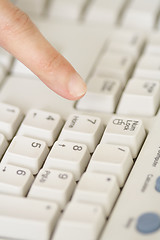 Image showing Finger and keyboard