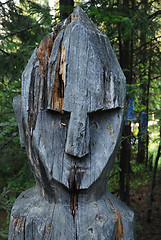 Image showing face of wooden totem