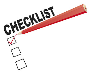 Image showing checklist with red pen