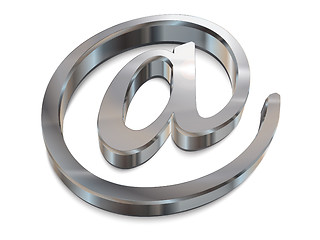 Image showing 3d chrome email symbol vector graphic