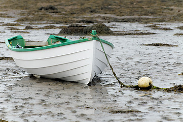 Image showing White rowboat