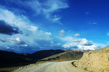 Image showing Landscape of a rough road in the mountains