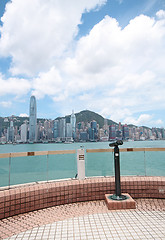 Image showing View point with telescope near  hongkong,china