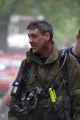Image showing Tired fireman