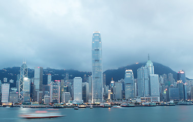 Image showing Magic hour of Victoria harbour, Hong Kong 