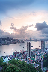 Image showing Hong Kong skyline at night 