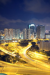 Image showing traffic in Hong Kong at night 