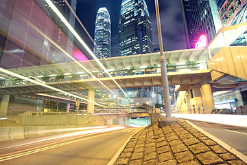 Image showing traffic in Hong Kong at night 