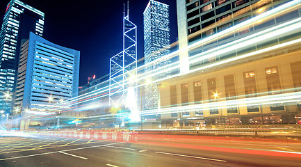 Image showing traffic in city at night 