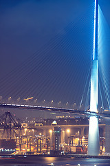 Image showing Cargo Terminal and bridge of Hong Kong China 