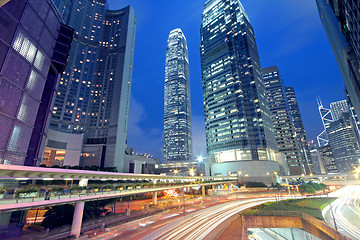 Image showing traffic in city at night 