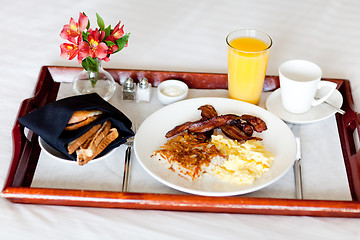 Image showing breakfast on the tray