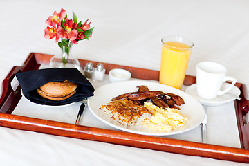 Image showing breakfast on the tray