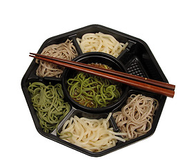 Image showing Soba lunch box and chopsticks-clipping path