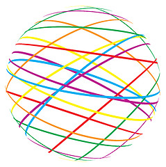 Image showing abstract sphere from color lines