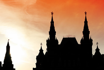 Image showing silhouette of Historical museum, Red square, Moscow, Russia