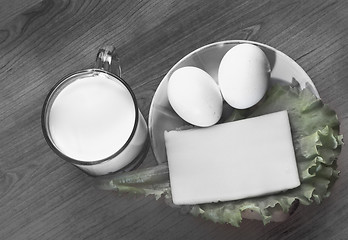 Image showing Dairy produce foodstuffs. Shot in a studio. 3