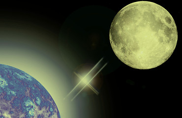 Image showing earth and moon