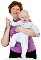 Image showing grandmother with a baby