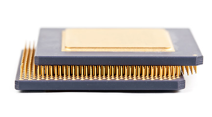 Image showing Two old processor with the gold contact