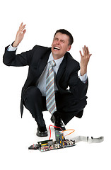 Image showing businessman is crying