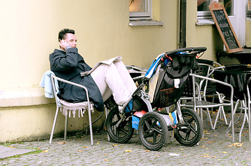 Image showing Men on the street cafe