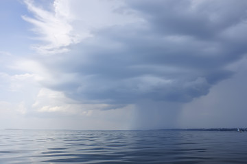 Image showing Rain zone over the seacoast