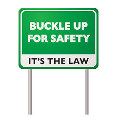 Image showing Buckle up road sign