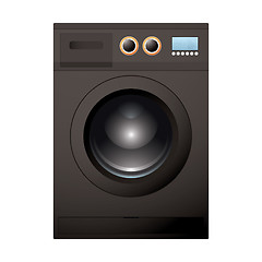 Image showing Black washing machine