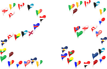 Image showing world country flag heart Number 2 3