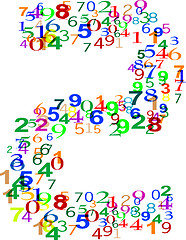 Image showing Number Two made from colorful numbers