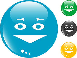 Image showing Smile glass button icon