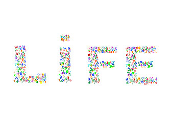 Image showing Life word made from colorful numbers